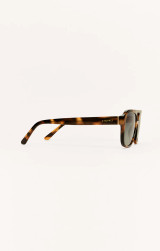 Z Supply Women's After Hour Polarized Sunglasses in Dark Tort - Gradient Polarized side view