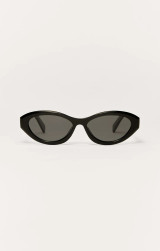 Z Supply Women's Backstage Polarized Sunglasses in Polished Black - Grey Polarized