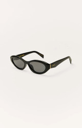 Z Supply Women's Backstage Polarized Sunglasses in Polished Black - Grey Polarized