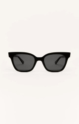 Z Supply Women's High Tide Polarized Sunglasses in Polished Black front view