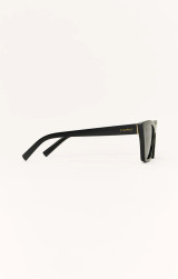 Z Supply Women's Villa Polarized Sunglasses in Polished Black - Grey Polarized side view