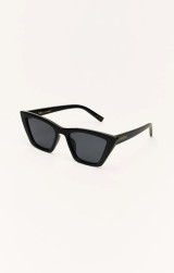 Z Supply Women's Villa Polarized Sunglasses in Polished Black - Grey Polarized back view