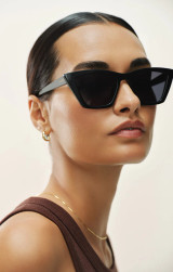 Z Supply Women's Villa Polarized Sunglasses in Polished Black - Grey Polarized