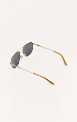 Z Supply Women's Highway Polarized Sunglasses in Gold Grey Polarized detail