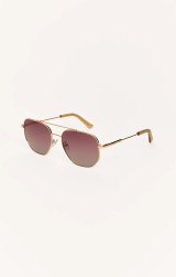Z Supply Women's Highway Polarized Sunglasses in Rose Gold Gradient Polarized side view