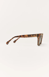 Z Supply Women's Hideaway Polarized Sunglasses in Dark Tort Gradient Polarized side view