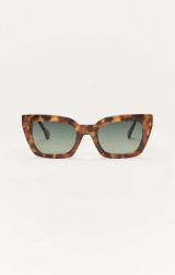 Z Supply Women's Hideaway Polarized Sunglasses in Dark Tort Gradient Polarized front view