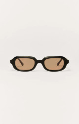 Z Supply Women's Myst Polarized Sunglasses in Polished Black - Rust Polarized