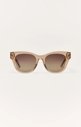 Z Supply Women's Front Row Polarized Sunglasses in Sweet Tea-Gradient Polarized front view