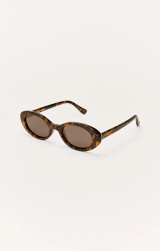 Z Supply Women's Sunspell Polarized Sunglasses in Brown Tortoise back view