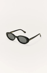 Z Supply Women's Sunspell Polarized Sunglasses in Polished Black-Grey side view