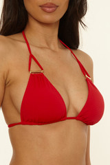 Becca Women's Riviera Triangle Bikini Top Apple front view