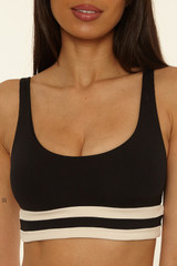 The Becca Women's Coast Line Sport Bra Bikini Top in Black