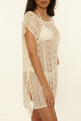 Becca Women's Boho Bliss Sheer Tunic Natural front view