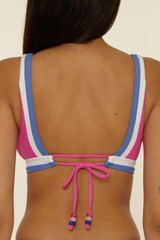 The Becca Women's Coast Line Plunge Triangle Bikini Top in Rose Berry