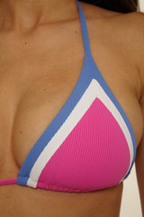 Becca Coast Line Triangle Bikini Top Rose Berry strap