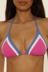 The Becca Women's Coast Line Triangle Bikini Top in Rose Berry