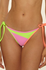 BCA By Rebecca Virtue Women's Gigi Side Tie Bikini Bottoms Candy flat lay