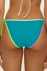 The BCA By Rebecca Virtue Women's Block Party Side Tie Bikini Bottoms in Gulf
