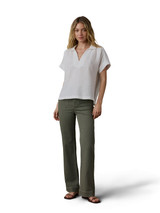 Faherty Women's Dune Cotton Gauze Top in White full view