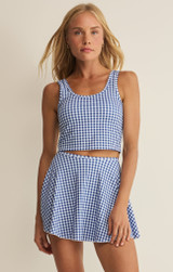 Z Supply Women's Check Yourself Top in True Navy detail view