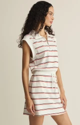 Z Supply Women's Striped Club Dress White Stripe side view