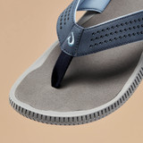 The Olukai Men's Ulele Sandals in Blue Depth and Charcoal