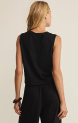 Z Supply Women's Sloane Textured Tank Top in Black side view