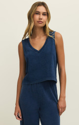 Z Supply Women's Sloane Jersey Denim Tank Top in Indigo