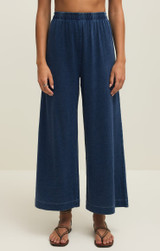 Z Supply Women's Scout Jersey Denim Wide Leg Pants in Indigo