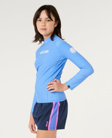 Rip Curl Girls' Classic Surf Long Sleeve Rashguard in Cornflower Blue