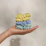 Kitsch Ruched Satin Scrunchies in Coastal Cottage