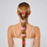 Kitsch Ruched Satin Scrunchies in Cherry Blossom