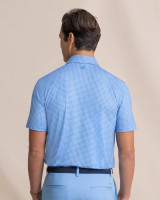 The Southern Tide Men's Driver Island View Gingham Polo in Blue Stripes