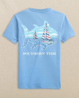 The Southern Tide Boys' Sailboat Skipjack Fill Tee in Ocean Channel
