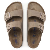 Birkenstock Arizona Soft Footbed Sandals in Tobacco Oiled Leather top view