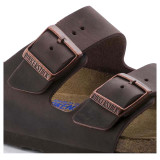 Birkenstock Arizona Soft Footbed Sandals in Habana Oiled Leather detail view
