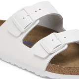 The Birkenstock Women's Arizona Soft Footbed Sandals in White Leather