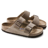 Birkenstock Arizona Soft Footbed Sandals Oiled Leather Tobacco pair view