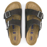 The Birkenstock Women's Arizona Soft Footbed Sandals in Velvet Grey Suede