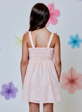 Design History Girls' Embroidered Tank Top Dress Peach front view