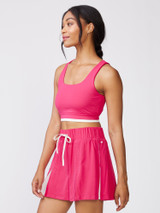 Thrive Societe Women's Tennis Bra in Solar Pink White detail view