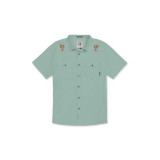 Baja Llama Desert Guardian Dissident Western Snapshirt Green front view