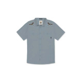 Baja Llama Men's Road Runner Dissident Western Snapshirt in Grey
