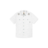 Baja Llama Men's White Tiger Dissident Western Snapshirt in White front view