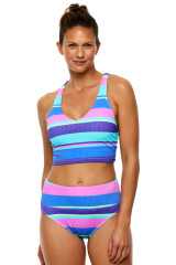Next Women's Kinetic Crop Bikini Top in Multi front view