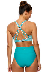 Next Women's 25 Stripped Sport Bikini Top