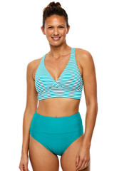 Next Women's 25 Stripped Sport Bikini Top