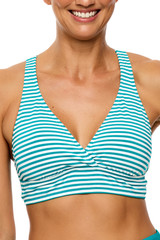 Next Women's 25 Stripped Sport Bikini Top striped side view