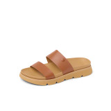 Reef Women's Vista Luxe Thea Sandals Leather Brown left side
